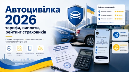 Автоцивілка 2026: тарифи, виплати, рейтинг страховиків