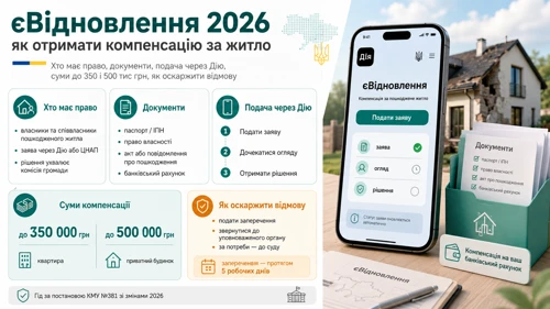 єВідновлення 2026: як отримати компенсацію за житло