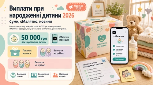 Виплати при народженні дитини 2026: суми, єМалятко, новини