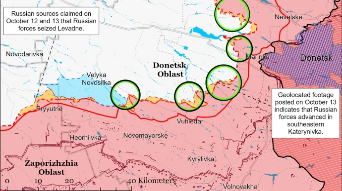 Действия россиян на границе Донецкой и Запорожской областей не указывают на масштабное наступление – ISW