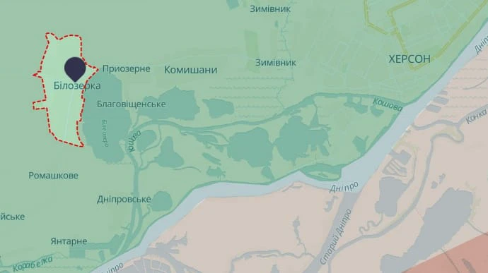 Man killed in Russian strike on Bilozerka in Kherson Oblast